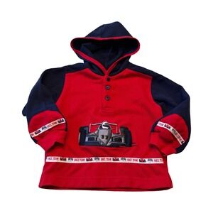 Small Steps Boys 4T Race Car Team Hooded Henley Embroidered Sweatshirt